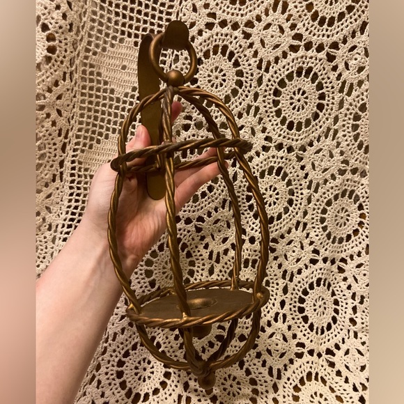 Nautical Style Twisted Metal Lantern Candle Wall Decor Sconce - Picture 3 of 16